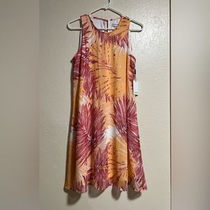 Calvin Klein orange womens dress Size 8 New multi color sleeveless